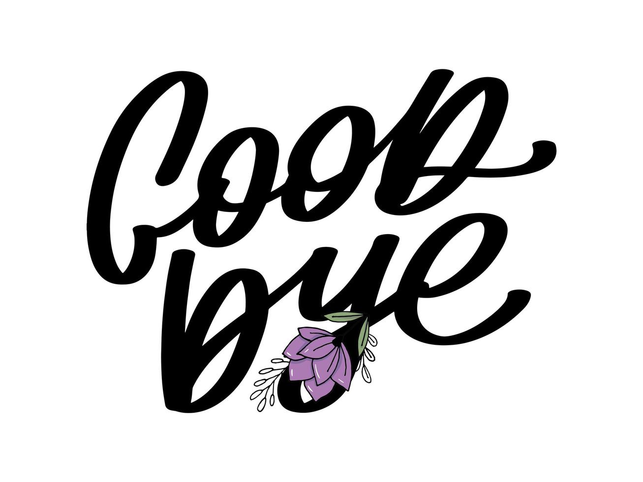 Good bye calligraphic lettering on yellow blot vector
