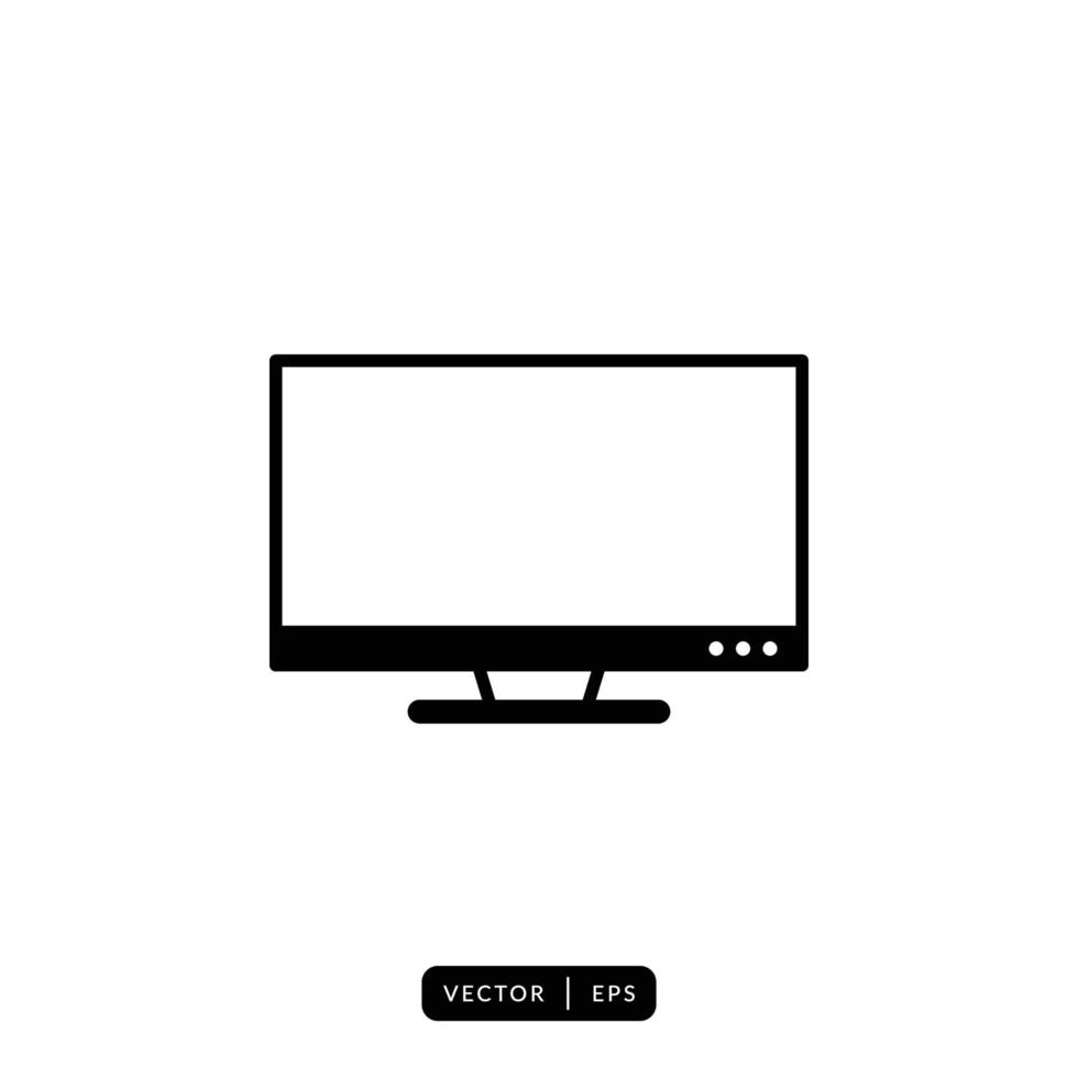 Monitor Icon Vector - Sign or Symbol