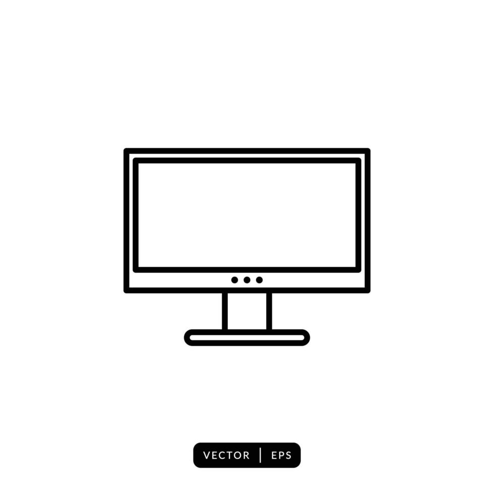 monitor icono vector - signo o símbolo