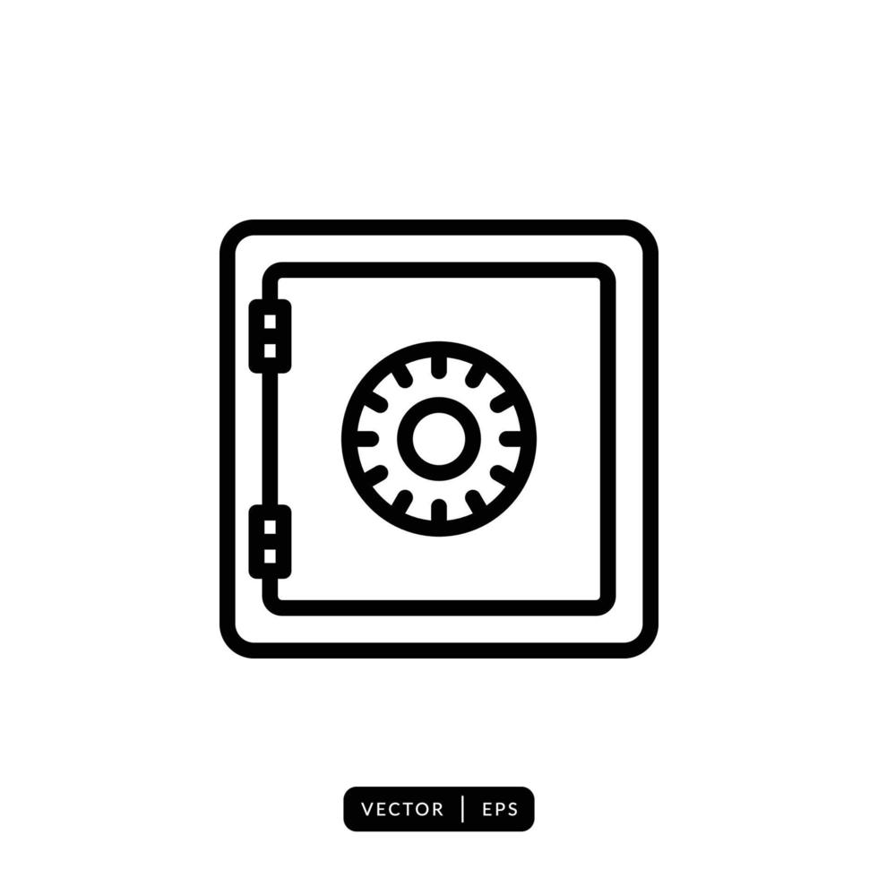 vector de icono de caja segura - signo o símbolo