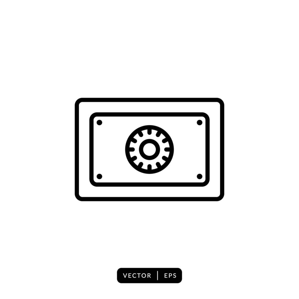 Safe Box Icon Vector - Sign or Symbol