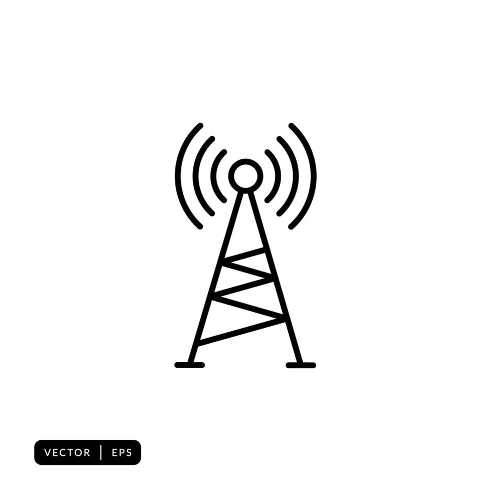 Tower Signal Icon Vector - Sign or Symbol