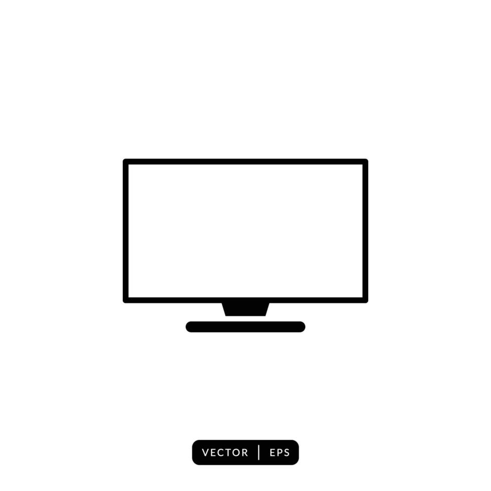 Monitor Icon Vector - Sign or Symbol