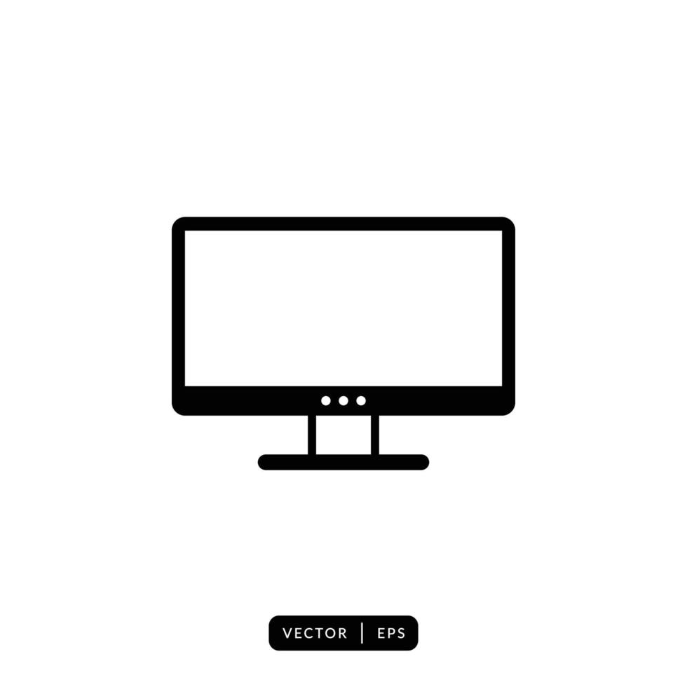 Monitor Icon Vector - Sign or Symbol