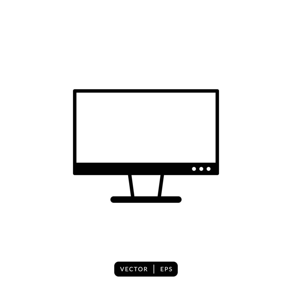 Monitor Icon Vector - Sign or Symbol