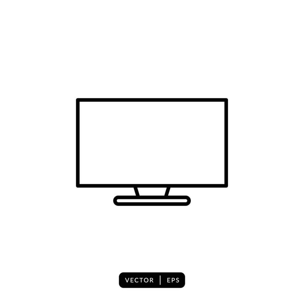 Monitor Icon Vector - Sign or Symbol