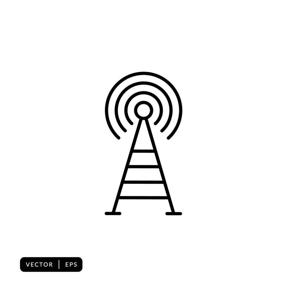 Tower Signal Icon Vector - Sign or Symbol