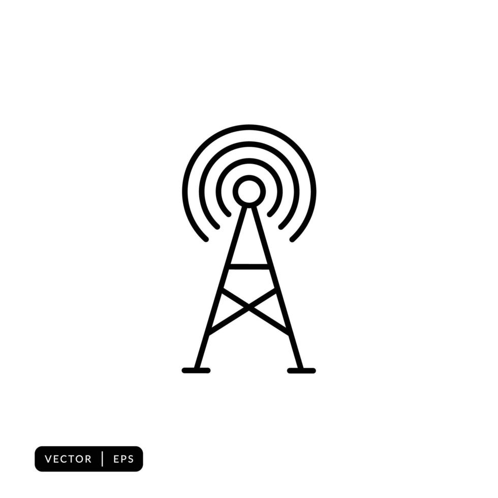 Tower Signal Icon Vector - Sign or Symbol