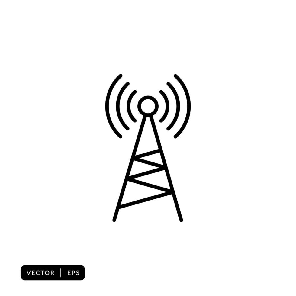 Tower Signal Icon Vector - Sign or Symbol