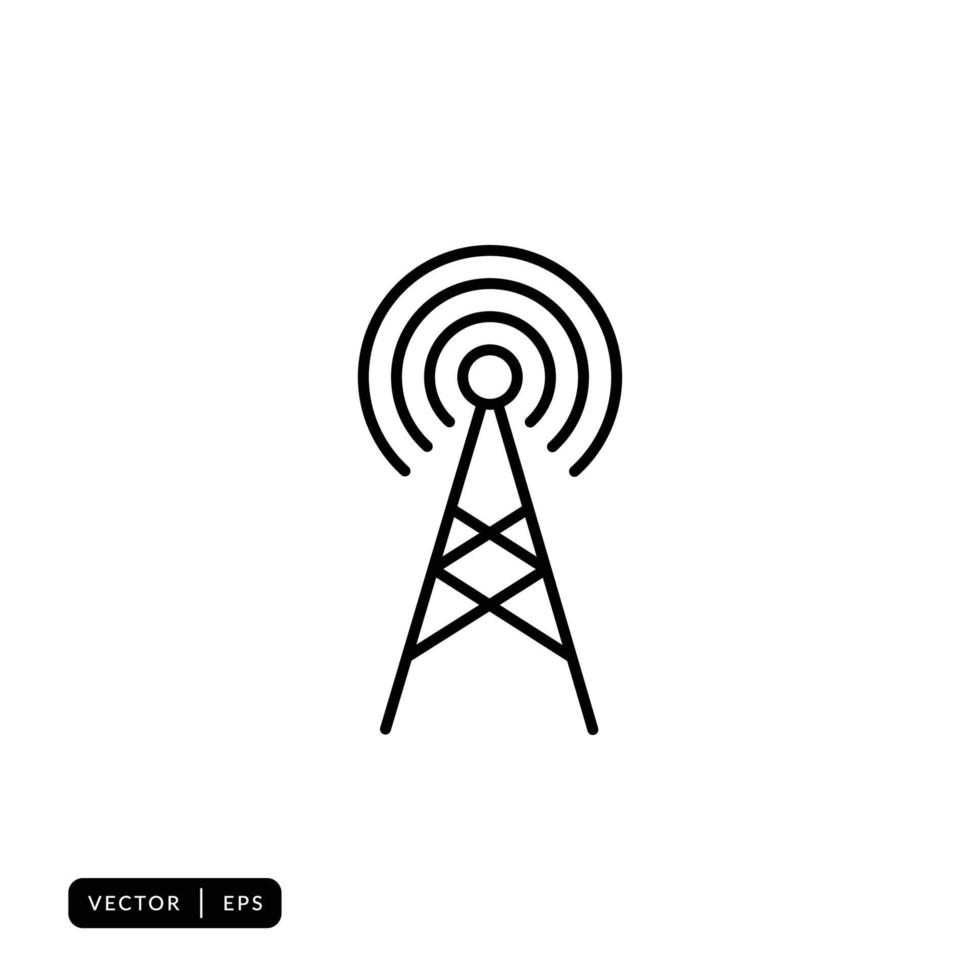 Tower Signal Icon Vector - Sign or Symbol