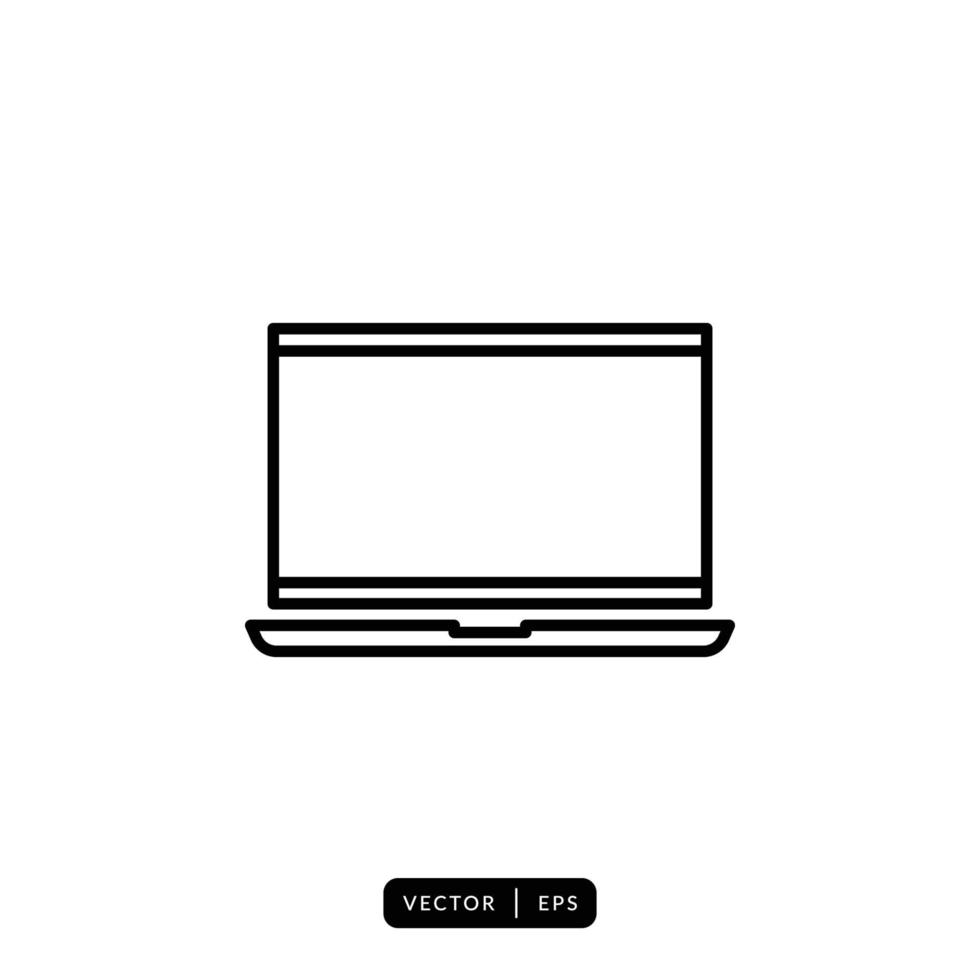 Laptop Icon Vector - Sign or Symbol
