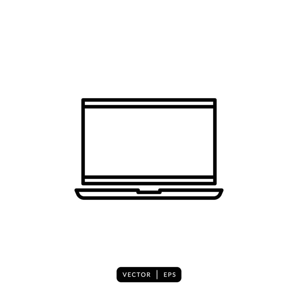 Laptop Icon Vector - Sign or Symbol