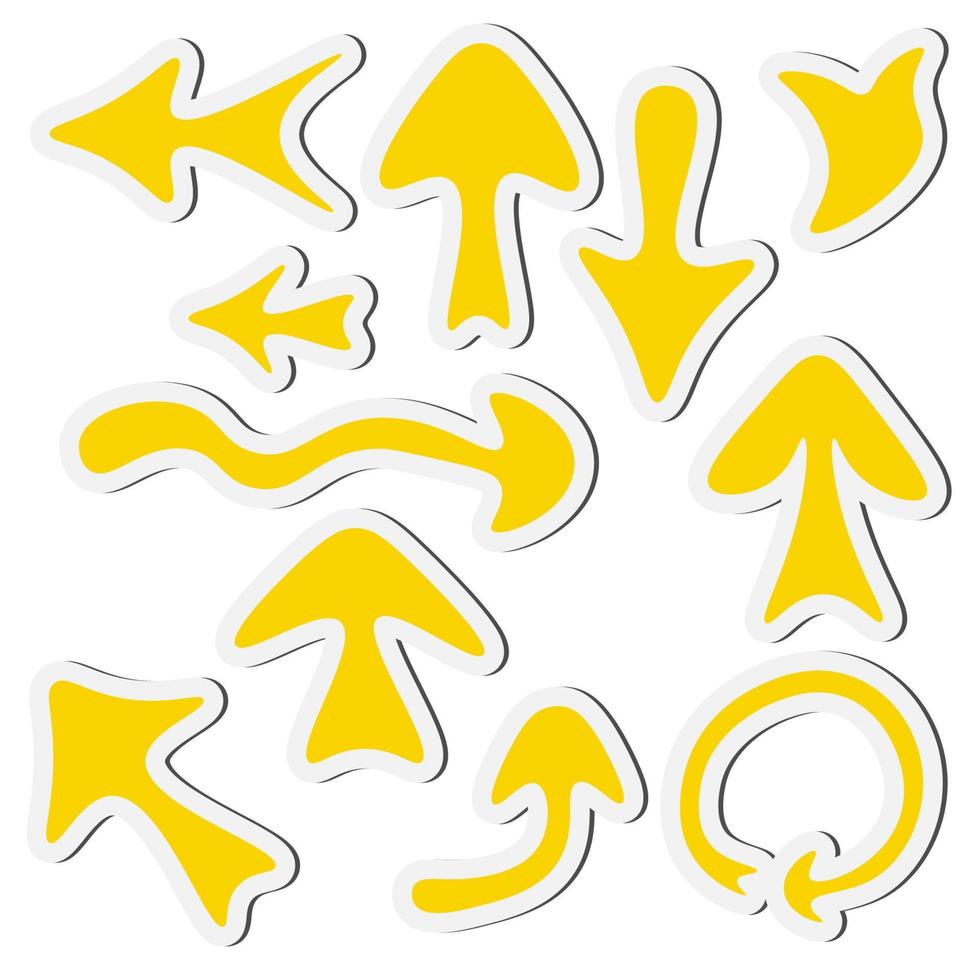 Sticker arrow set isolated on a white background vector