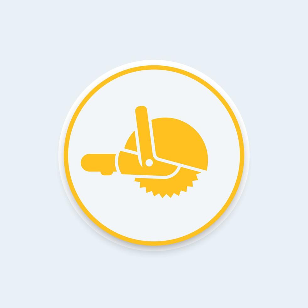 Circular saw icon, pictogram, hand-held circular saw round icon, vector illustration