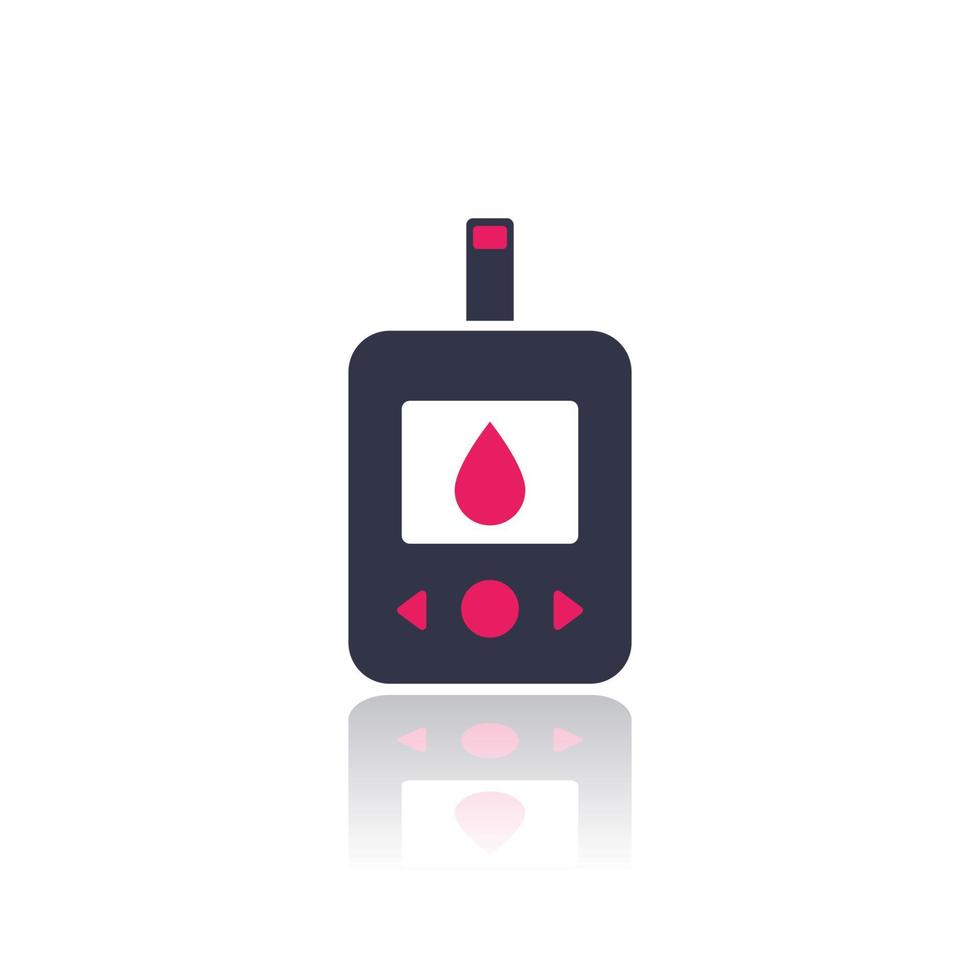 Glucose meter, glucometer icon on white vector