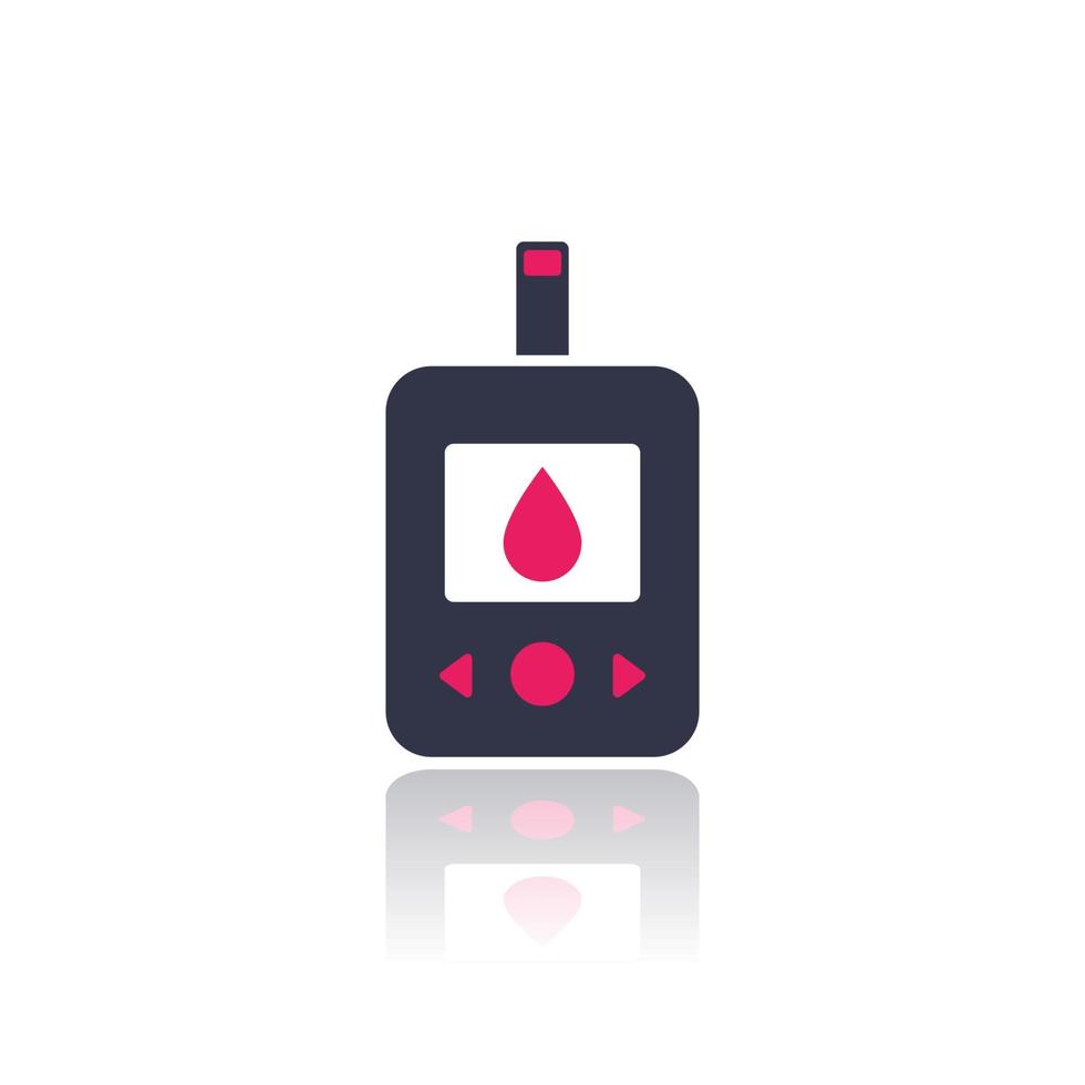 Glucose meter, glucometer icon on white vector