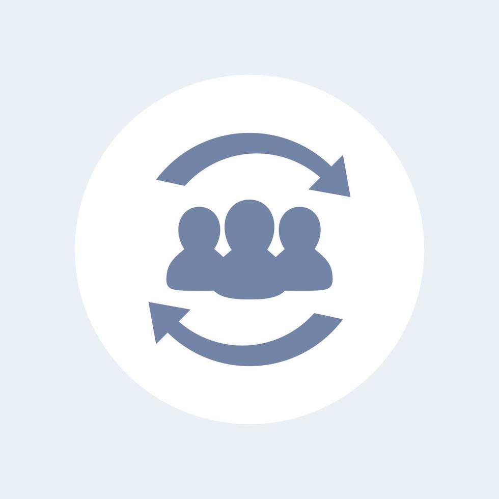 Staff rotation icon isolated on white vector