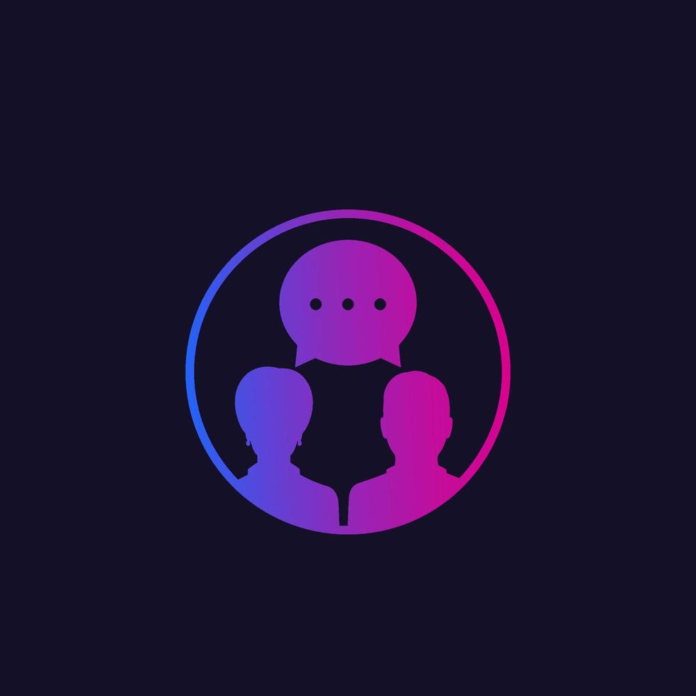 debate vector icon with man and woman