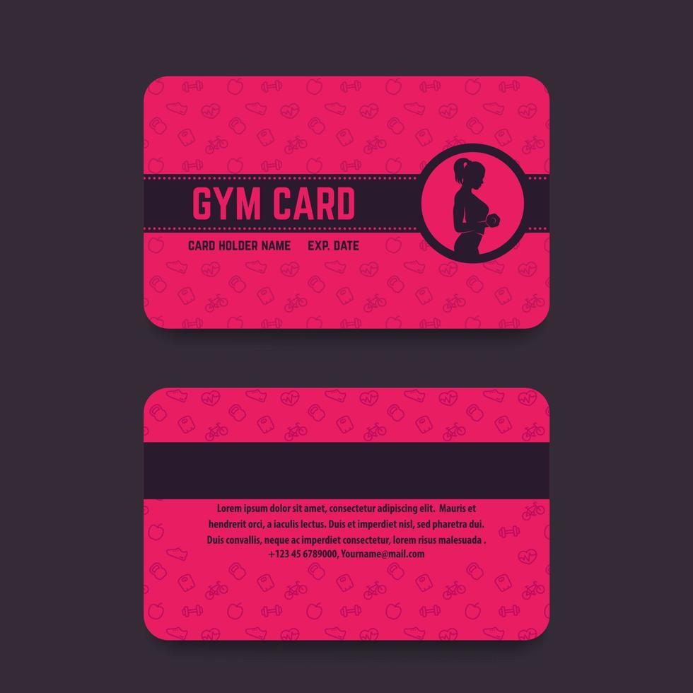 fitness club, gym card template, vector illustration