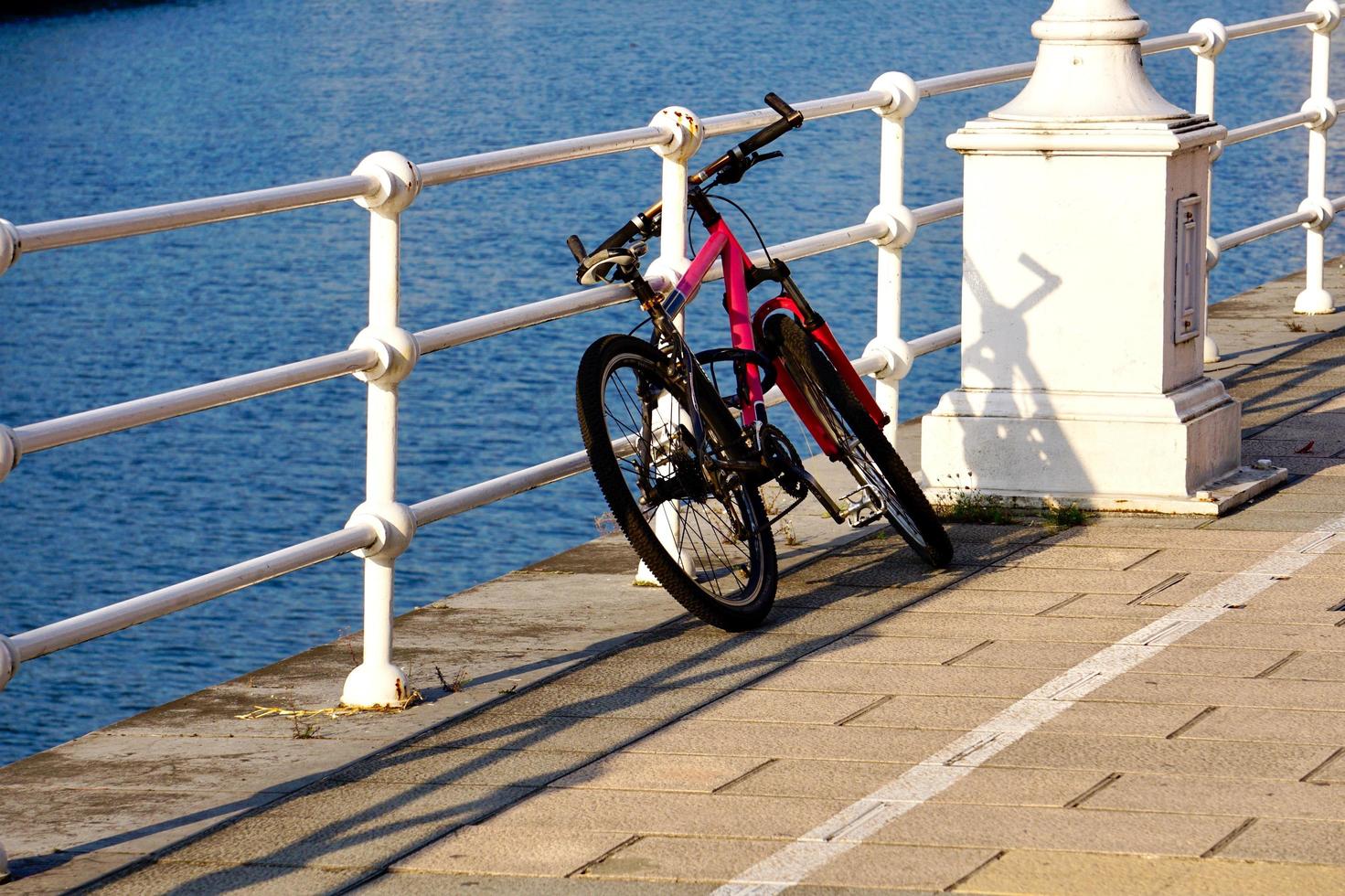 bicycle on the street, mode of transportation in the city photo