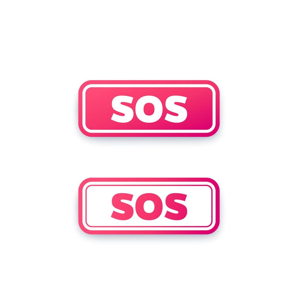 sos buttons design for web, vector