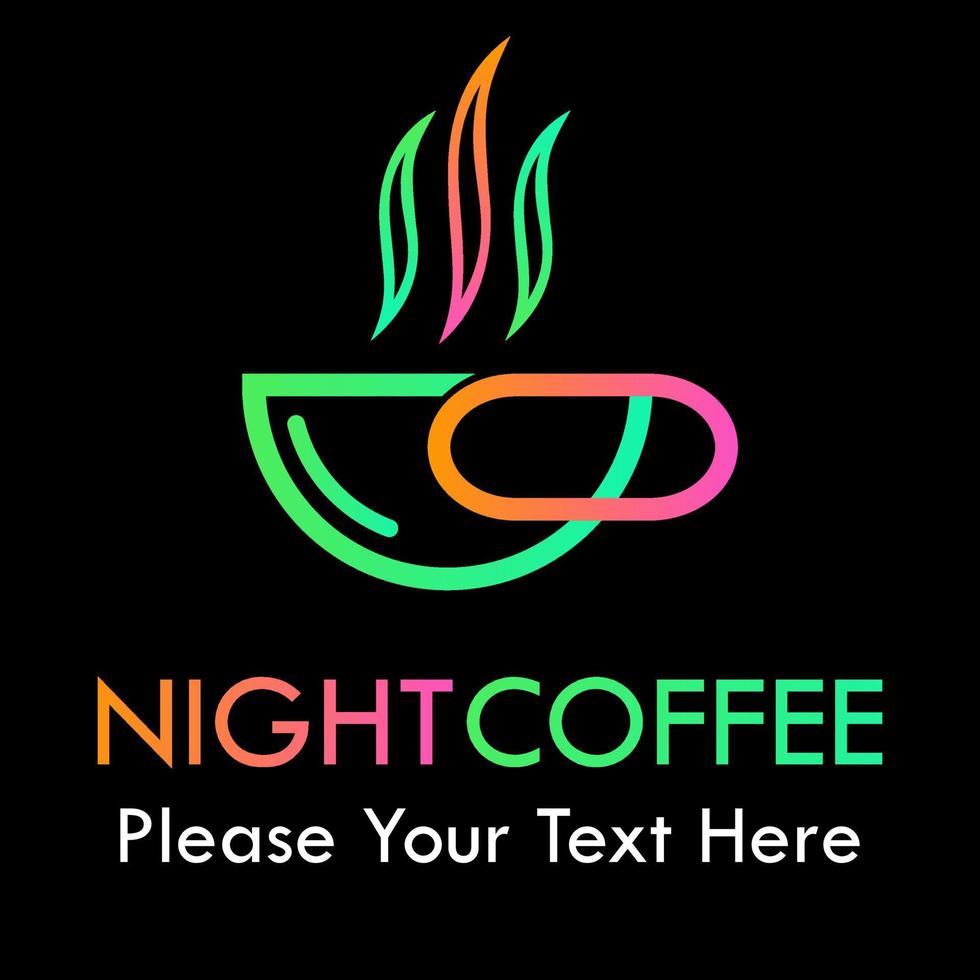 Night coffee logo design template illustration. this is suitable for bar, cafe, resto, branding etc vector