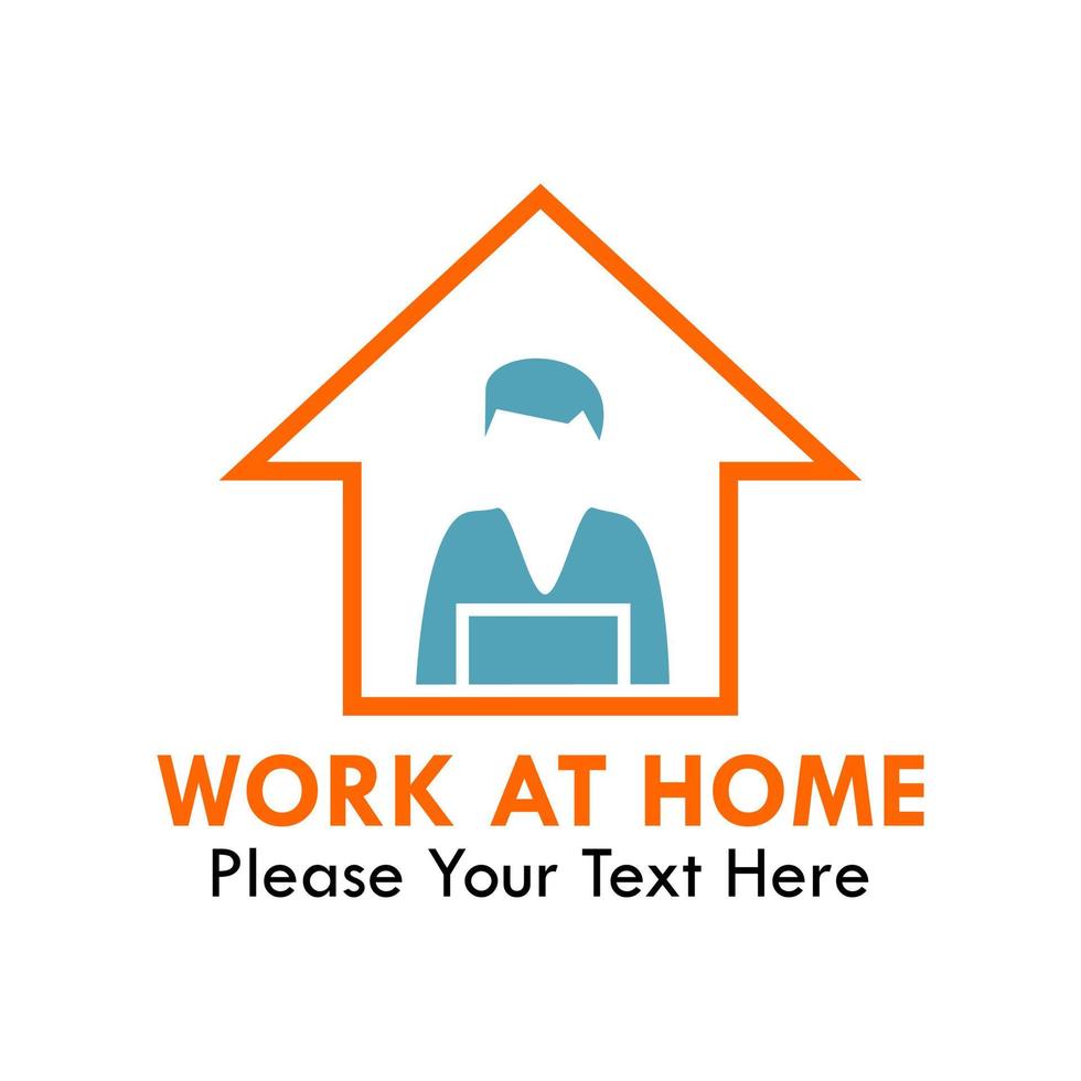 Work at home logo design template illustration, suitable for office, education, corrporation, agency, etc vector
