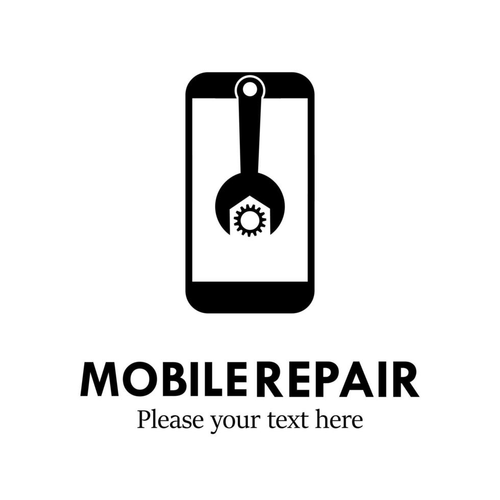 Mobile repair logo design template illustration. suitable for technology industri, factory, telecommunication, education, office etc vector