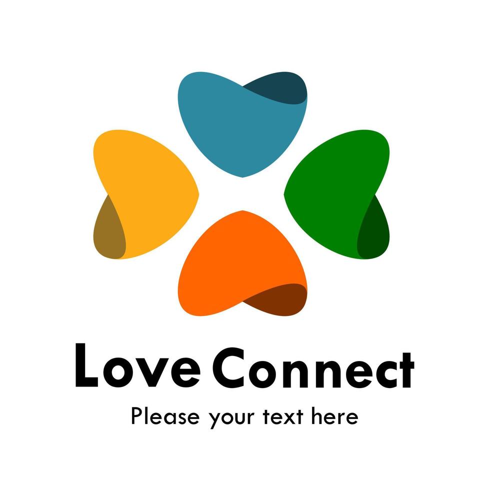 Love connect logo template illustration. suiatble for web, company, label, romantic, symbol, app etc vector