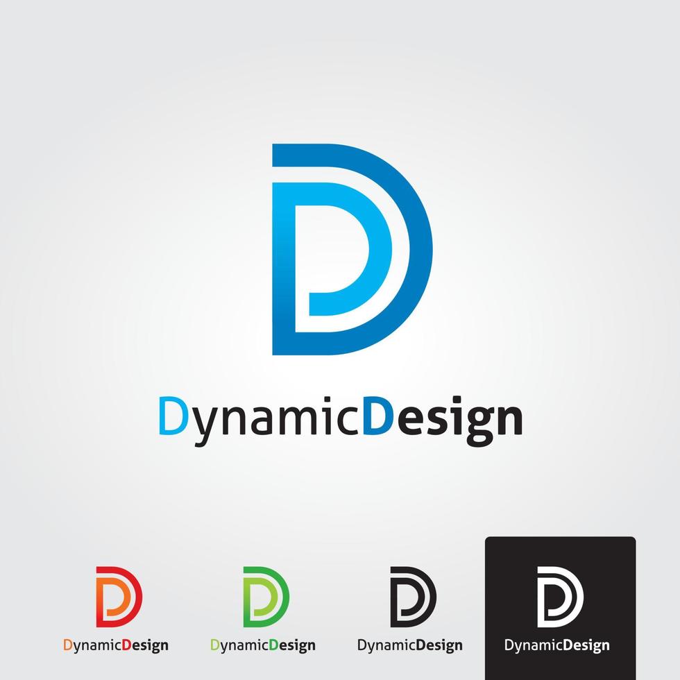 Minimal letter d logo template - vector