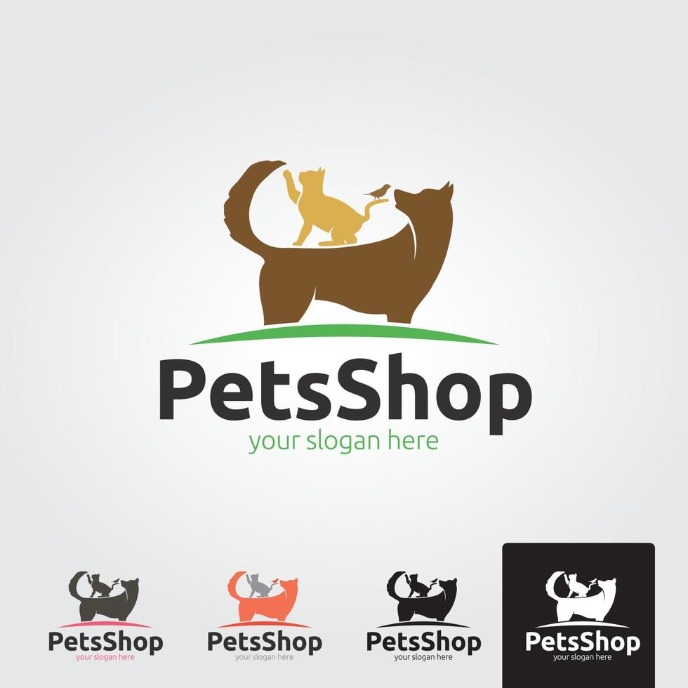 Minimal pet shop logo template - vector