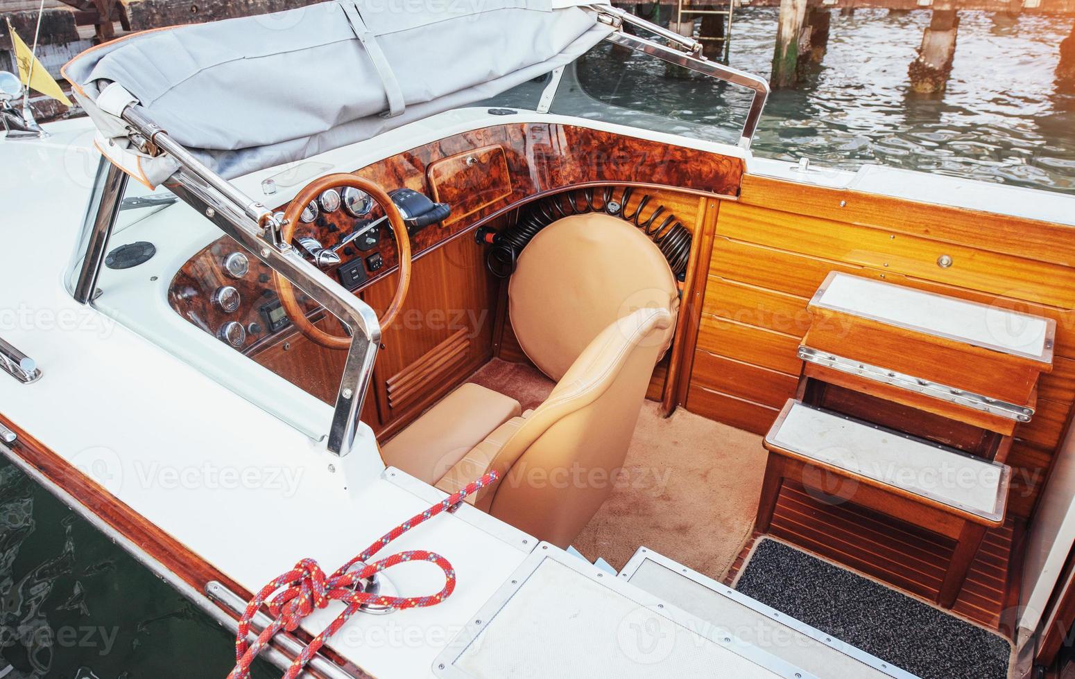 Wide angle shot of yachts in the summer time photo