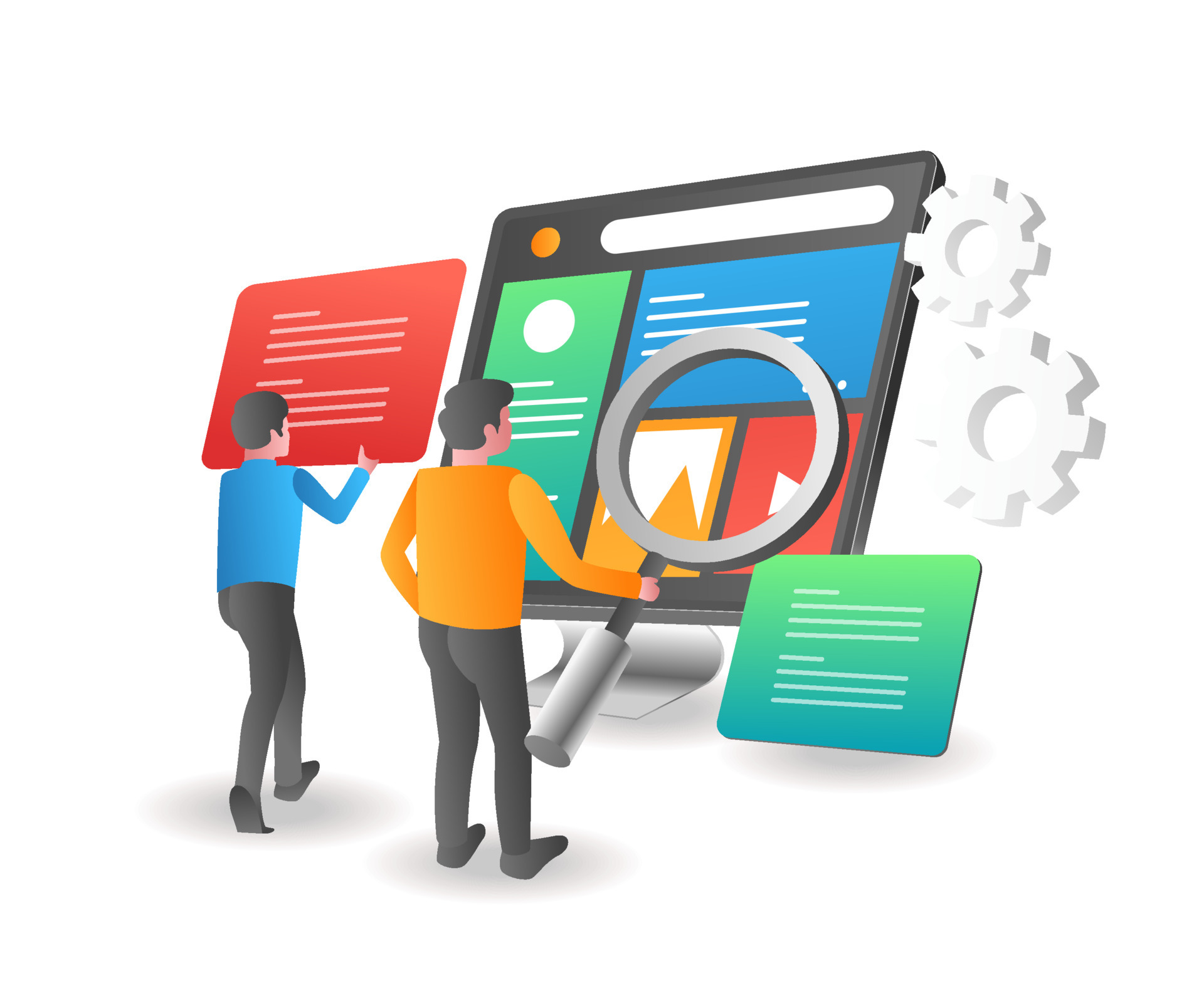 Flat Isometric Illustration Concept The Man Is Maintaining The Web flat-isometric-illustration-concept-the-man-is-maintaining-the-web