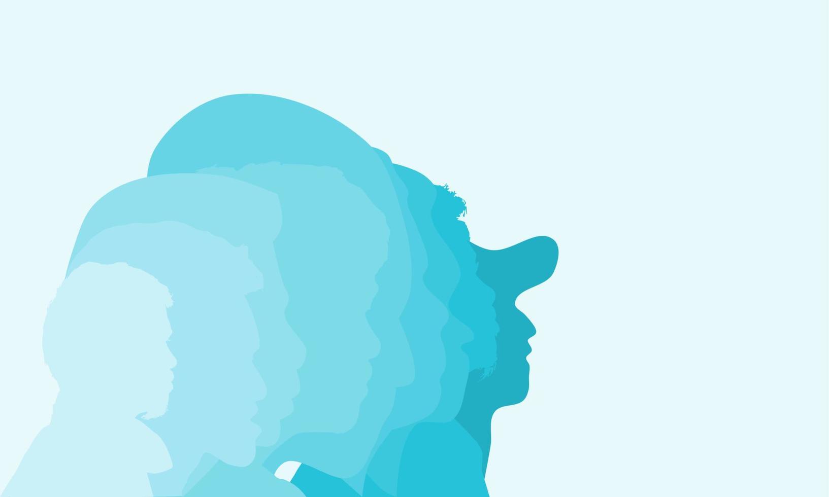 People of different ethnicities stand side by side together vector