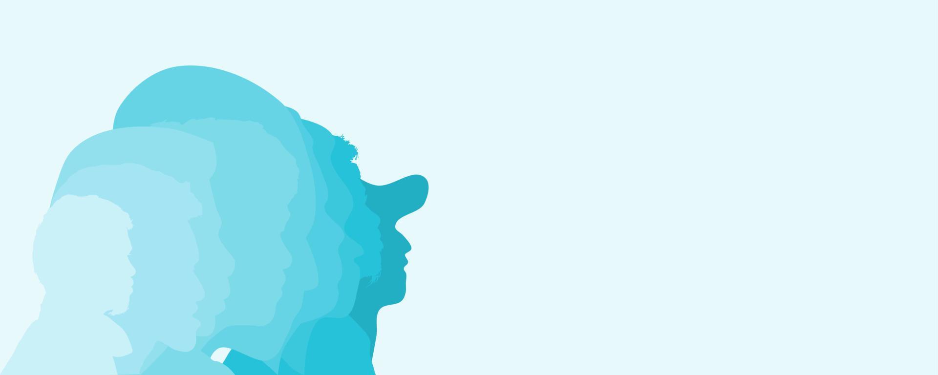 People of different ethnicities stand side by side together vector