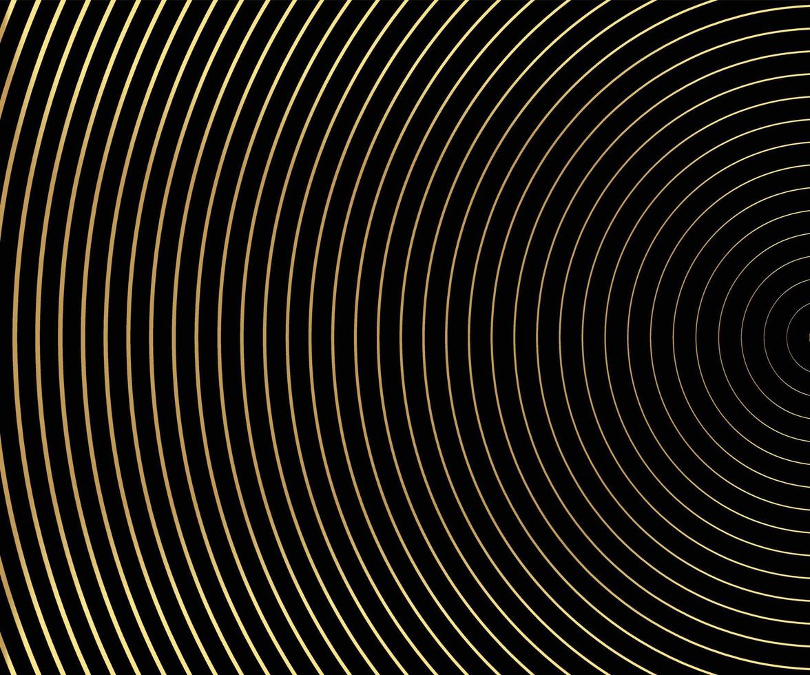 Gold luxurious circle pattern with golden wave lines over. Abstract background, vector illustration