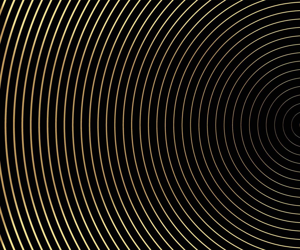 Gold luxurious circle pattern with golden wave lines over. Abstract background, vector illustration