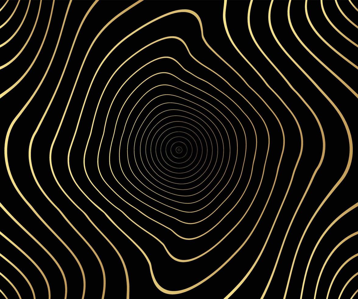 Gold luxurious circle pattern with golden wave lines over. Abstract background, vector illustration