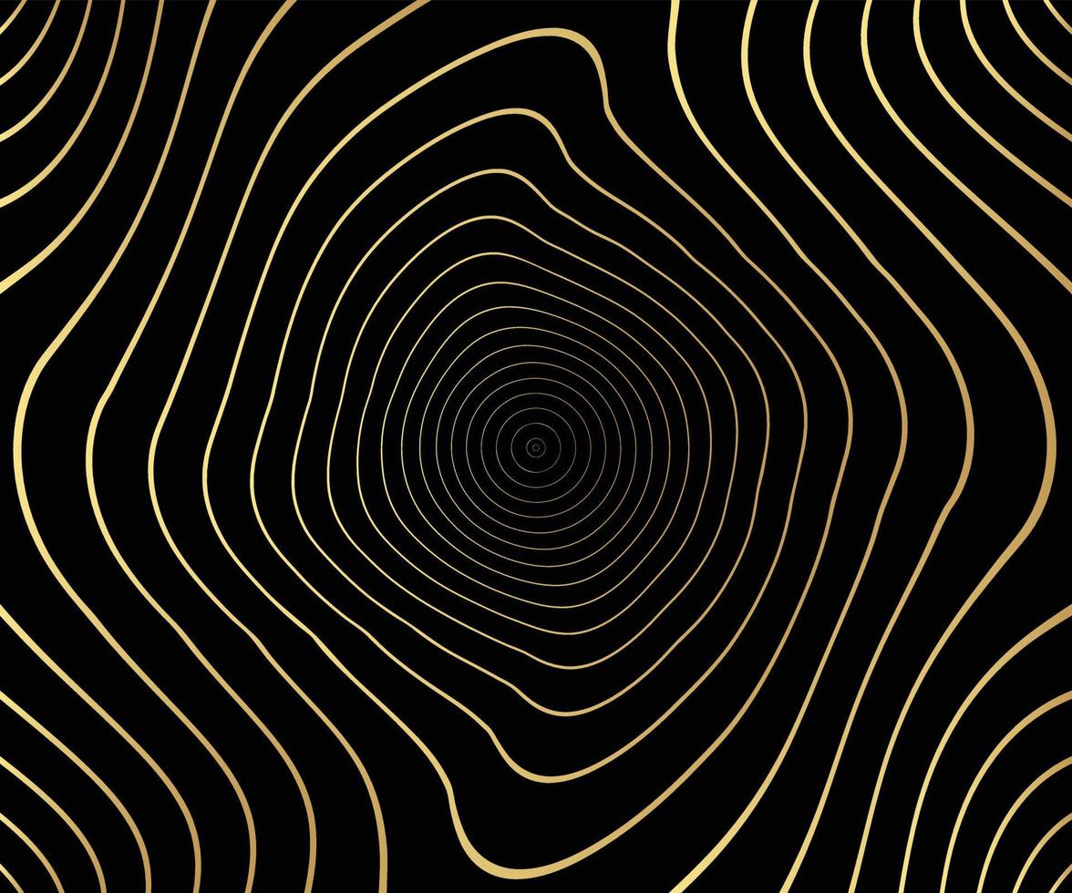 Gold luxurious circle pattern with golden wave lines over. Abstract background, vector illustration