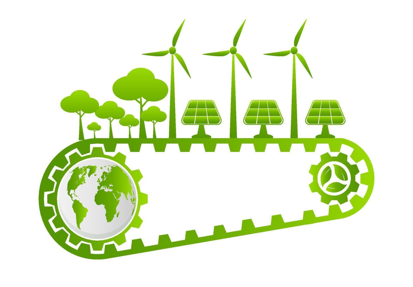 Ecology and Environmental Concept,Earth Symbol With Green Leaves Around Cities Help The World With Eco-Friendly Ideas vector