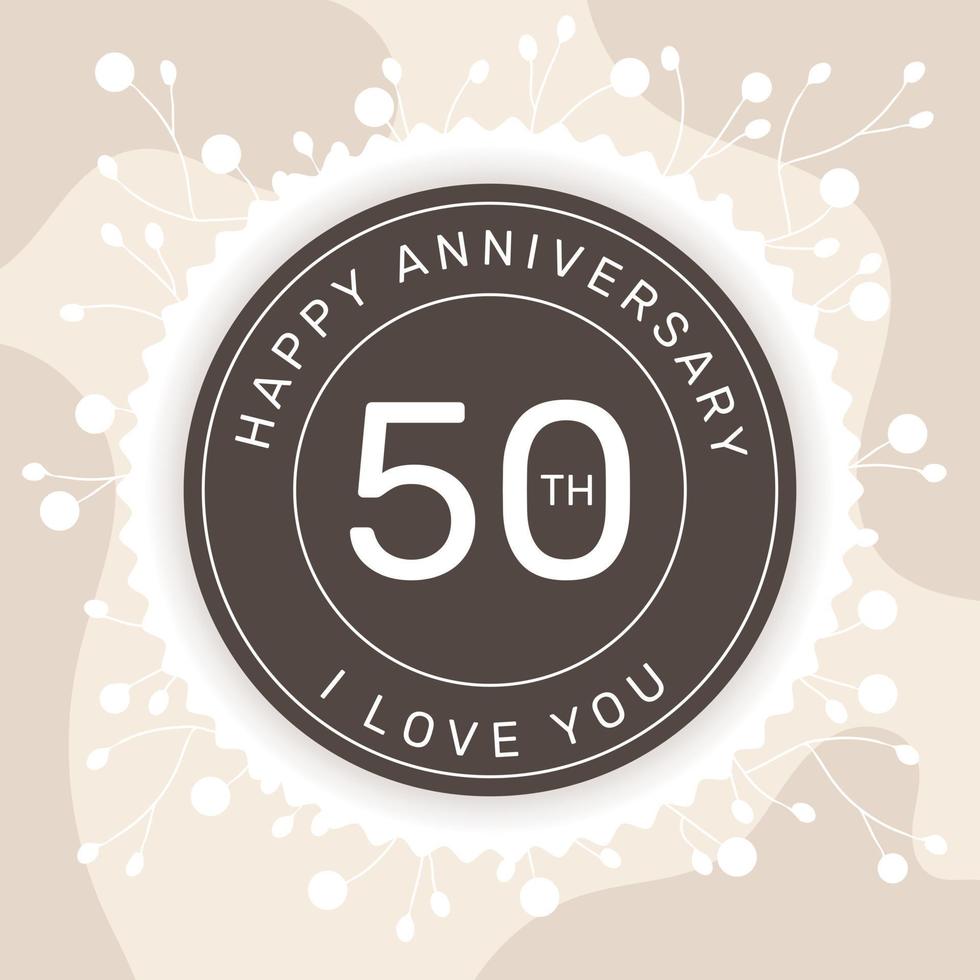 flat design 50th anniversary card template. - Vector. vector