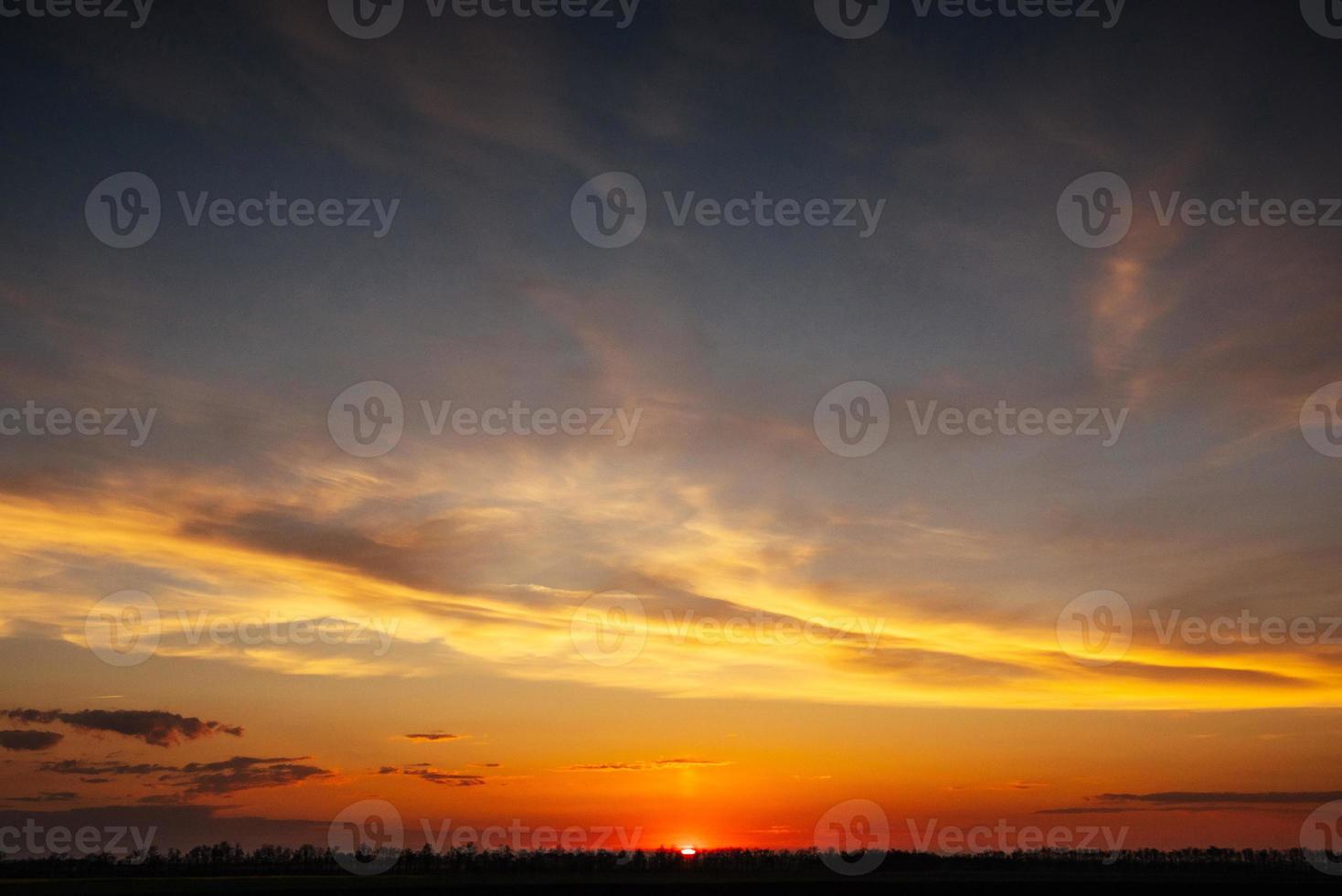 Fantastic sunset in the mountains cumulus clouds. photo