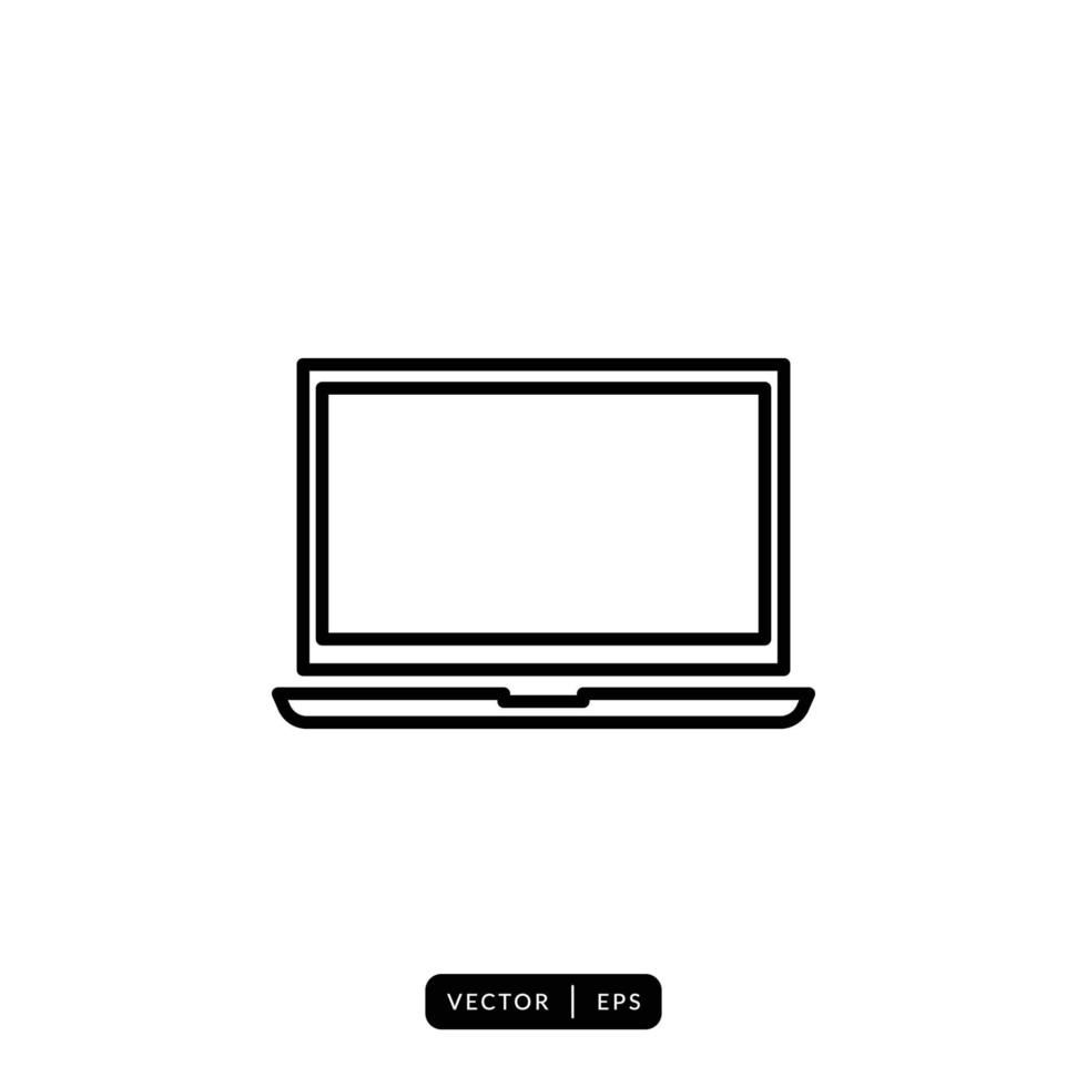 Laptop Icon Vector - Sign or Symbol