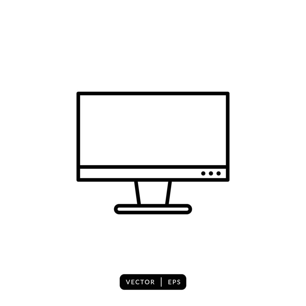 Monitor Icon Vector - Sign or Symbol