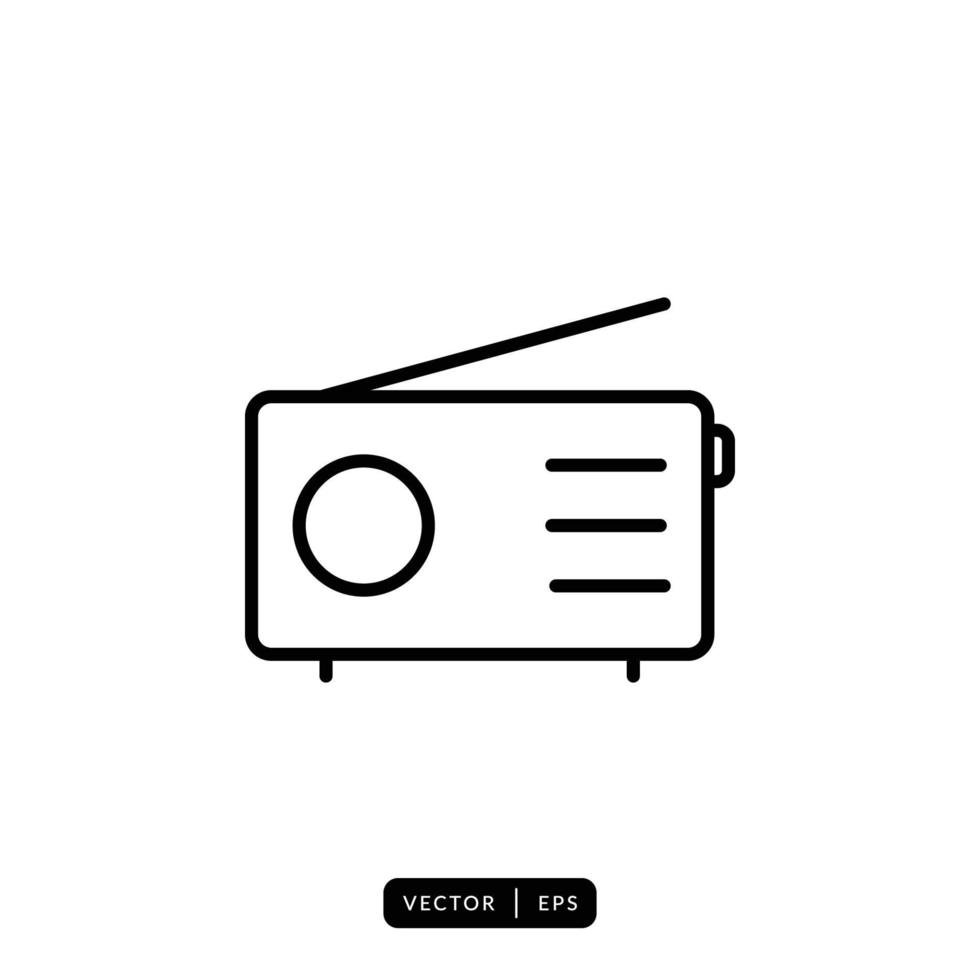 vector de icono de radio - signo o símbolo