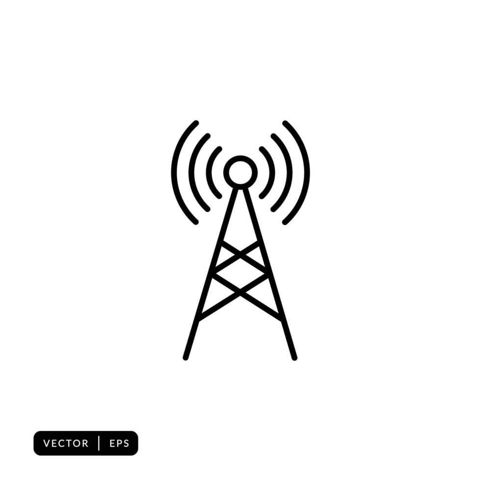 Tower Signal Icon Vector - Sign or Symbol