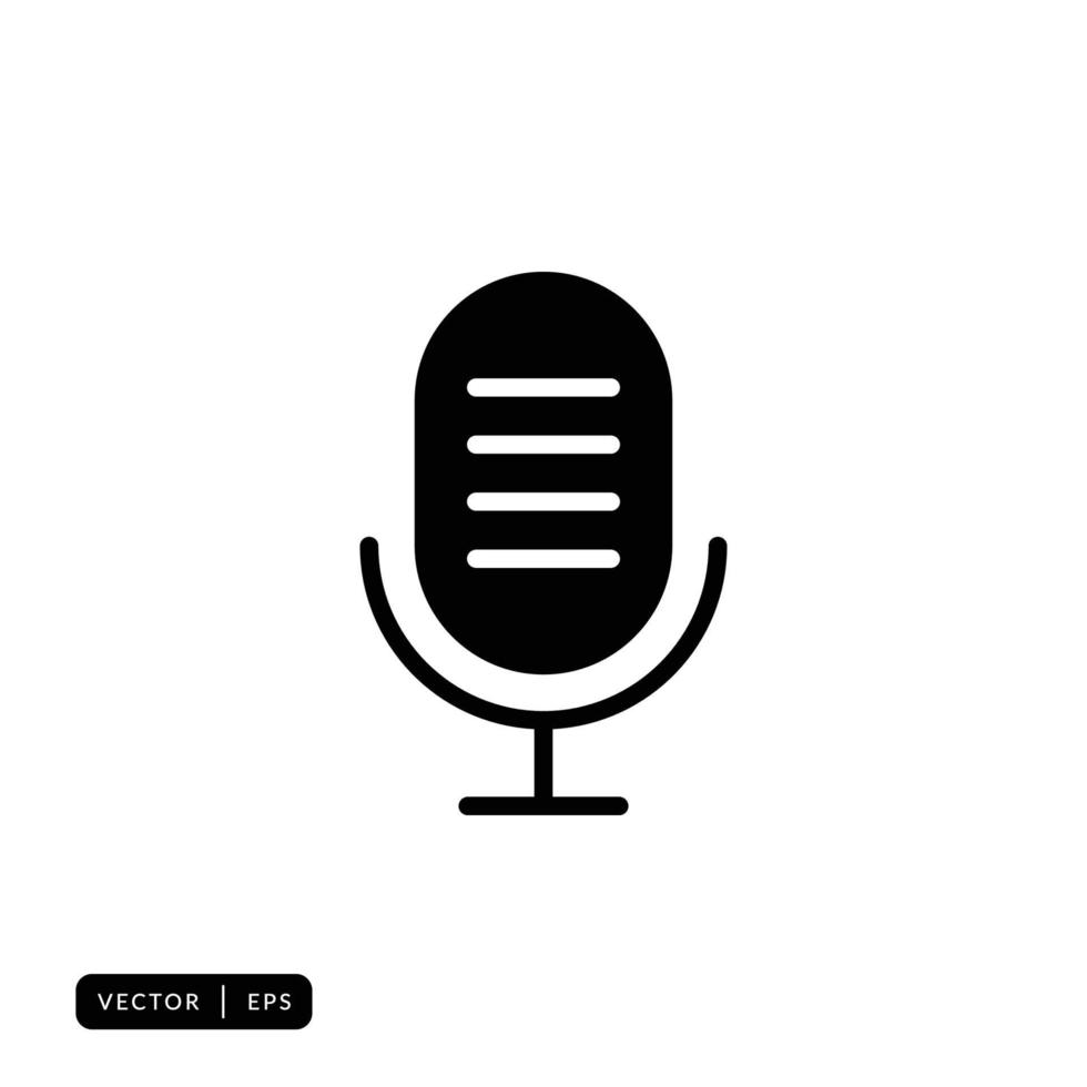 Microphone Icon Vector - Sign or Symbol