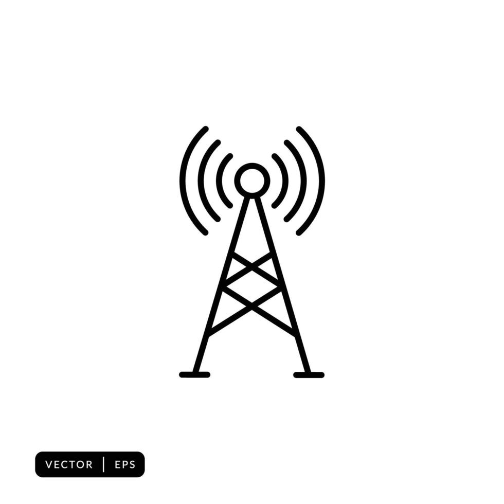 Tower Signal Icon Vector - Sign or Symbol