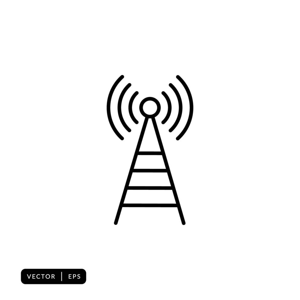 Tower Signal Icon Vector - Sign or Symbol