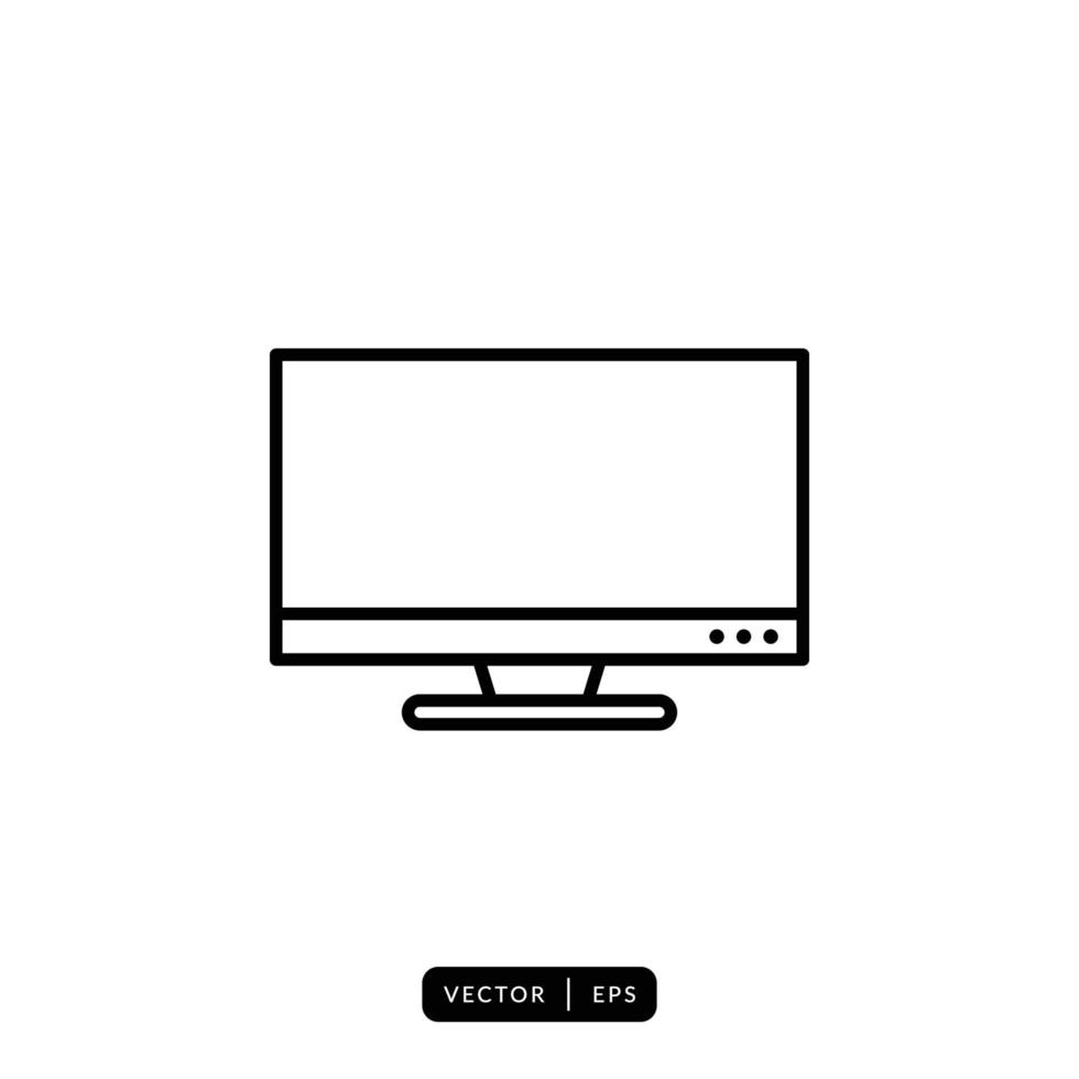 Monitor Icon Vector - Sign or Symbol